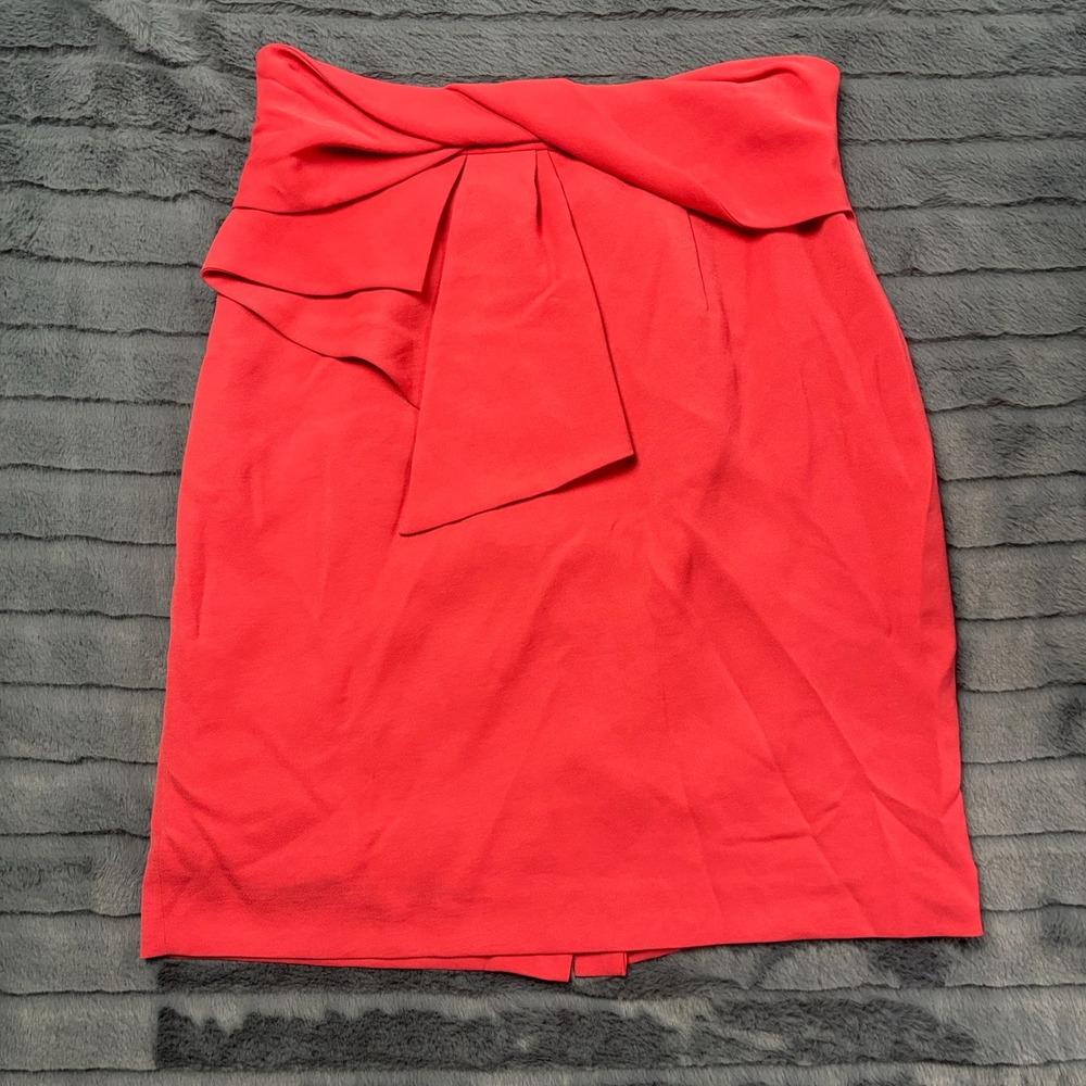 Antonio Melani Coral Pink Bow Waist Pencil Skirt Size 8 3190M225